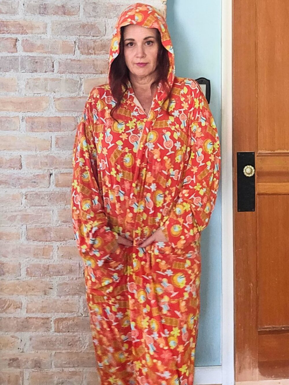 MeUndies Unisex Hooded Robe 3XL/4XL Tropical Tiki MicroModal